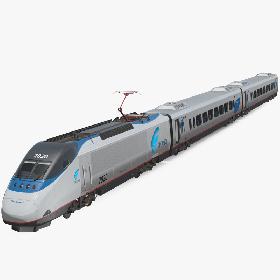 Amtrak Acela Express Train Rigged 3D model